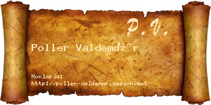 Poller Valdemár névjegykártya